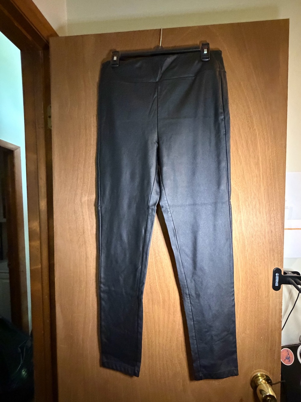 Elodie Black Faux Leather Skinny Pants size XL